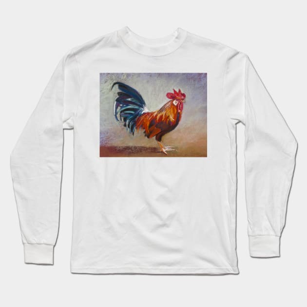 Rooster - Throw Pillow Long Sleeve T-Shirt by Lyndarob